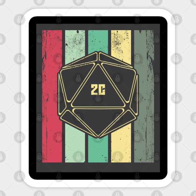 Natural 20 Retro d20 Game Shirt Sticker by HopeandHobby